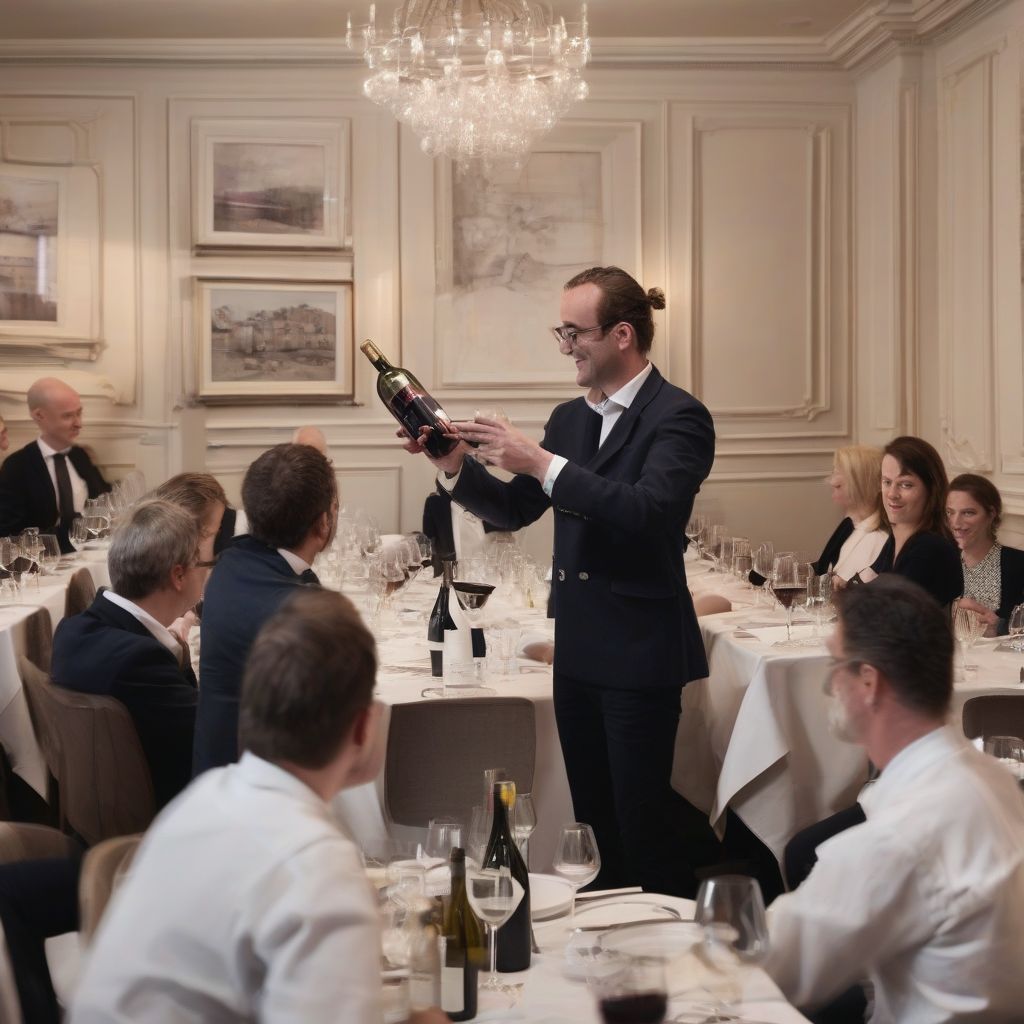 Sommelier presenting wine