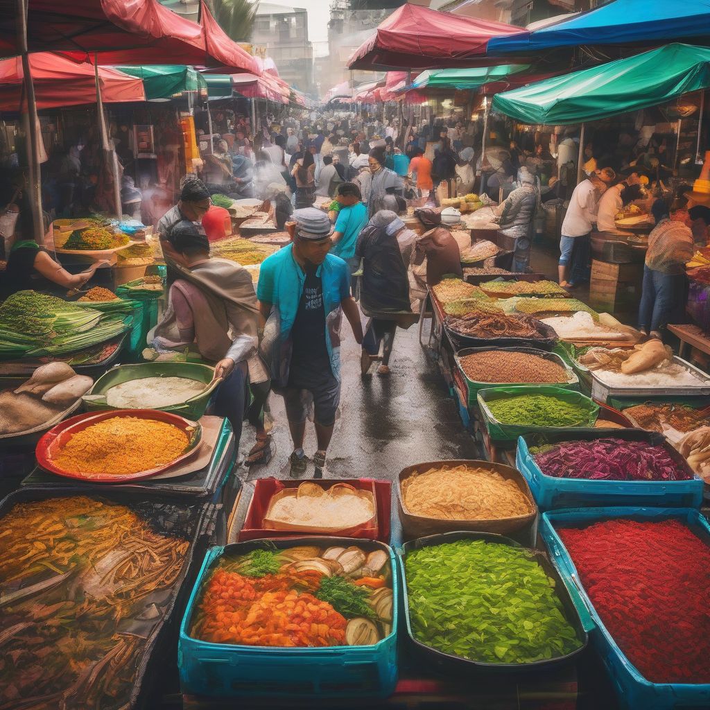 Discovering Local Cuisine in a Bustling Food Market