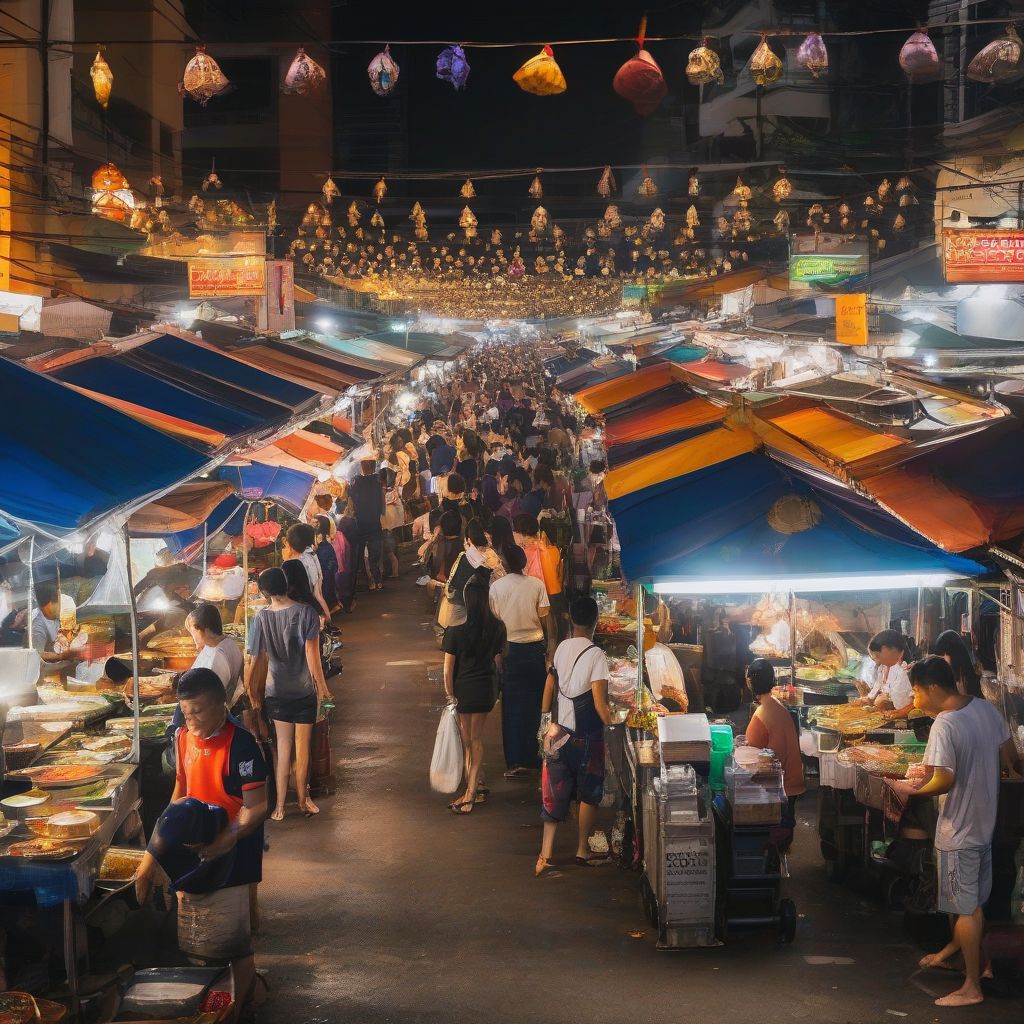 Vibrant Food Market in Thailand