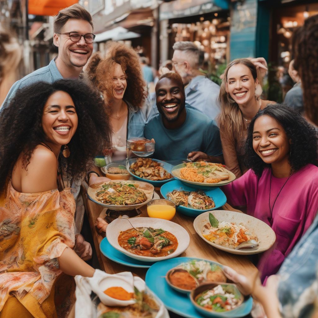 Food Tour Group Enjoying Local Cuisine