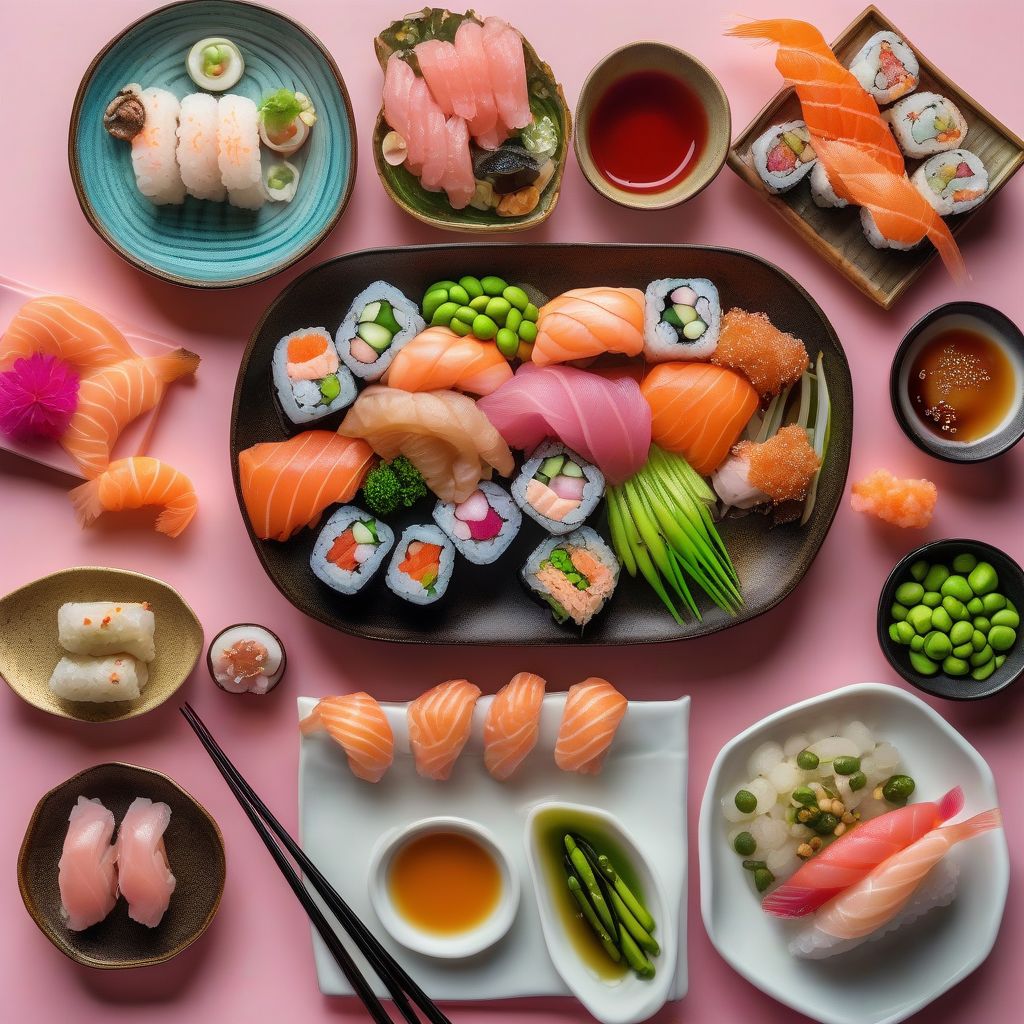 A Vibrant Japanese Food Platter