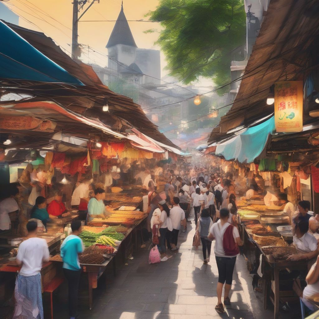 Vibrant Street Food Market