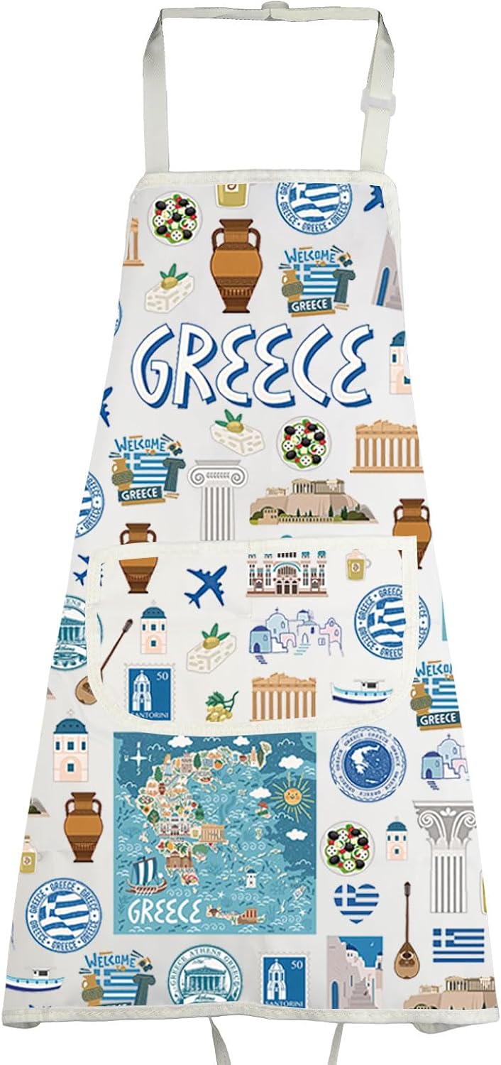 VAMSII Greek Souvenir Aprons for Chefs & Cooks - Travel & Tourist Gifts from Greece