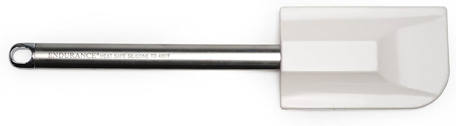 RSVP International Endurance Kitchen Tool Collection Silicone Spatula, Stainless Steel Handle, 11.25 x 2.75