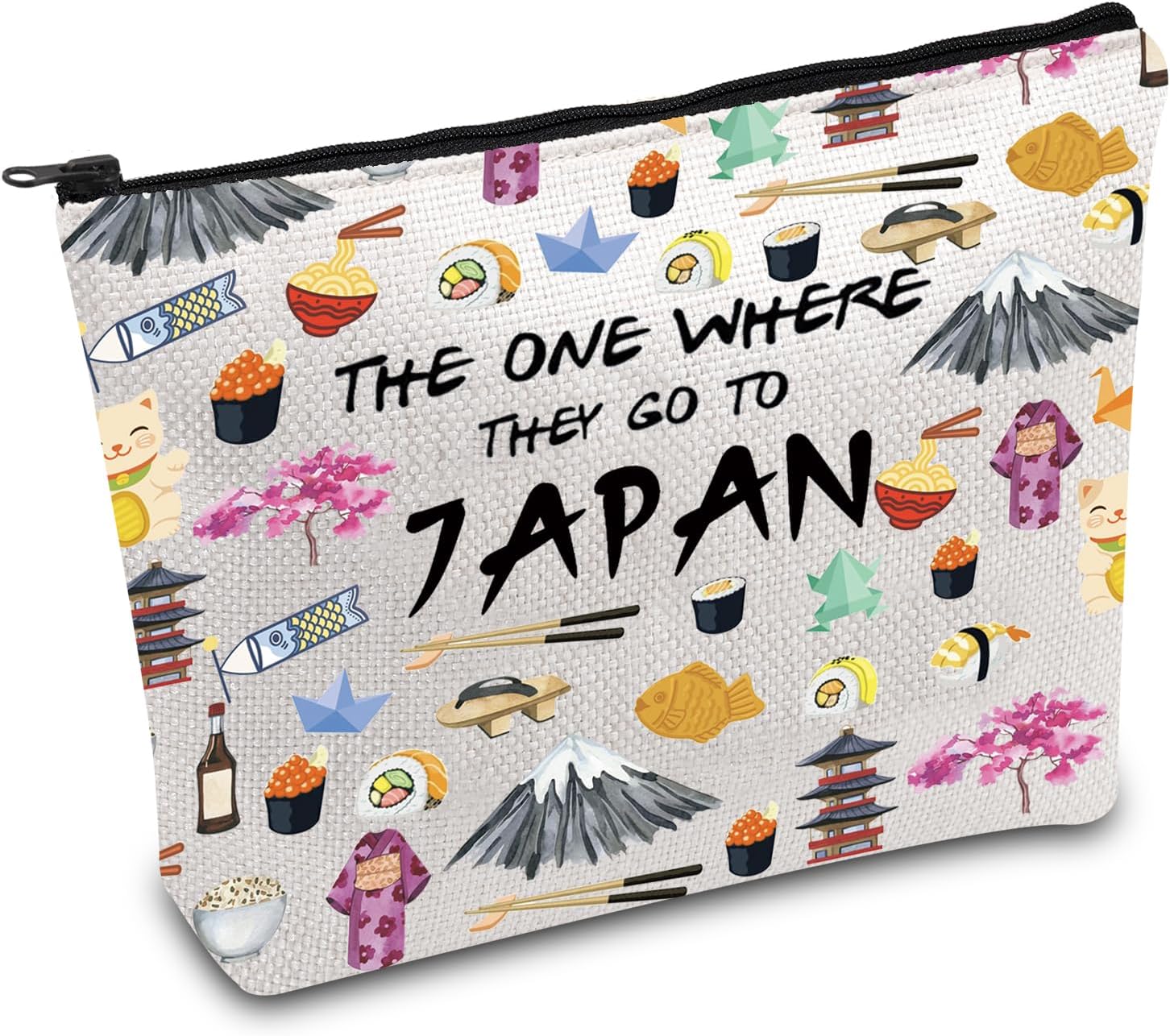 Japan Trip Makeup Bag Japanese Foodie Travel Bag Japan Souvenir Gift Japan Welcome Bag Japan Housewarming Gift Travel