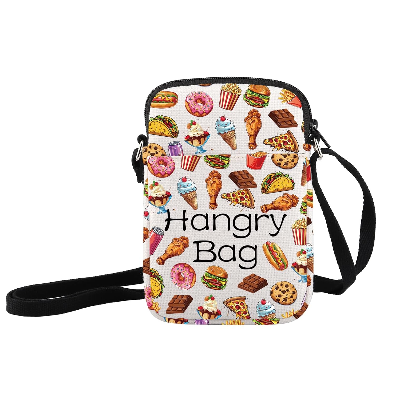 JXGZSO Funny Foodie Gift Hangry Bag Snack Travel Makeup Bags Emergency Snacks Food Cosmetic Bag Snack Lover Gift