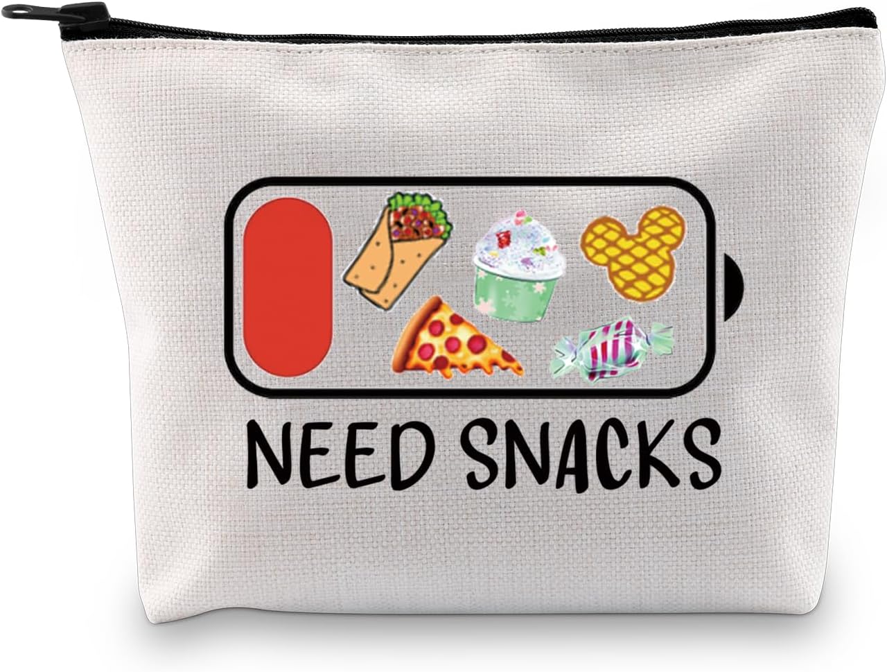 JXGZSO Funny Snack Pouch Snacks Lover Gift Need Snacks Makeup Storage Bag Foodie Gift Snack Trip Toiletry Bag