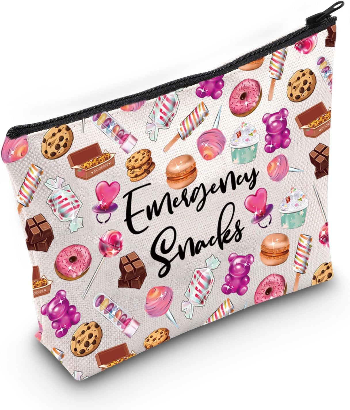 JXGZSO Emergency Snacks Food Storage Bag Foodie Reusable Zipper Pouch Food Safe Bag Snack Lover Gift (Emergency snacks Bag)