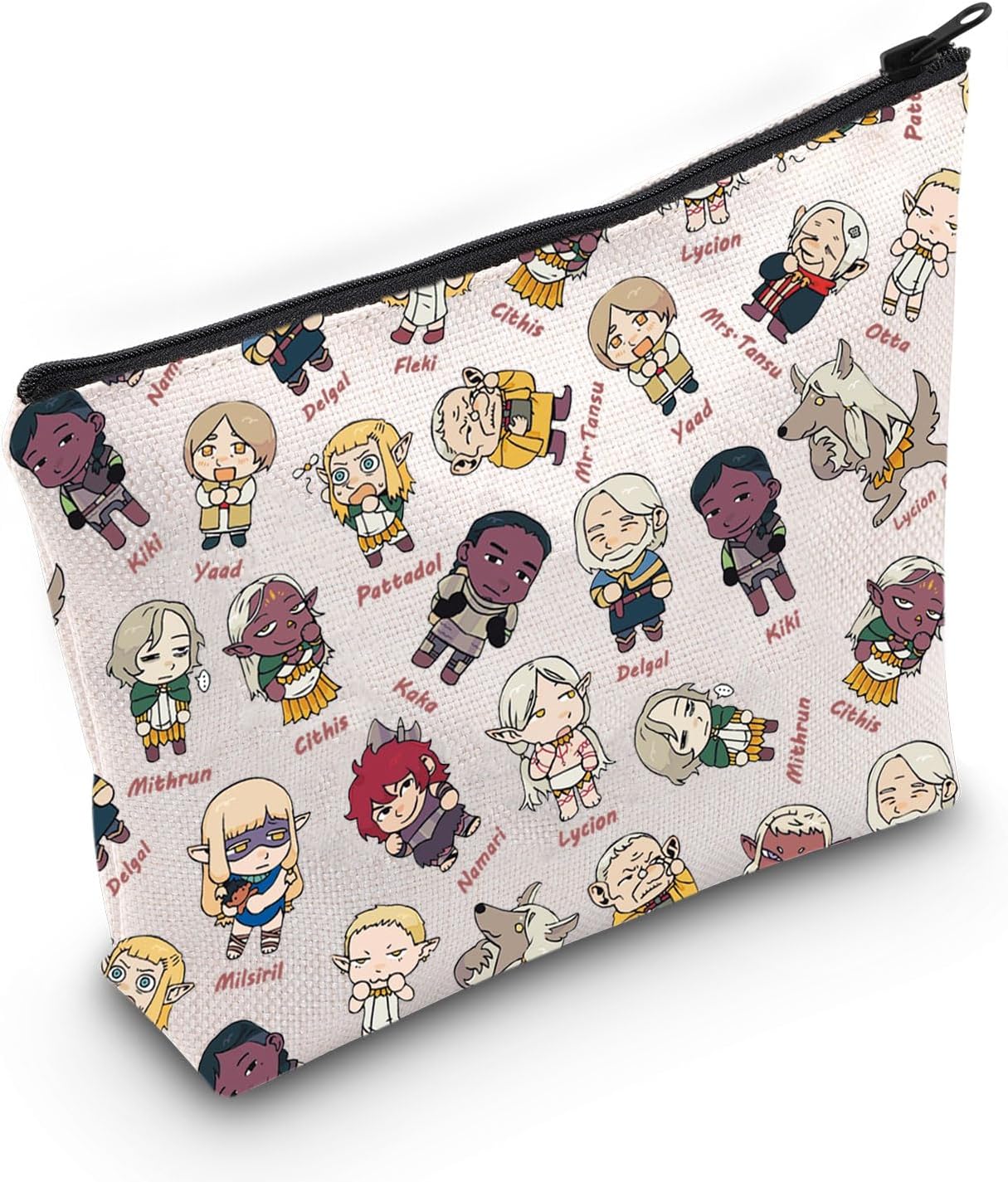 MNIGIU Funny Dunmesh Inspired Cosmetic Bag Foodie Anime Lover Gift Foodie Makeup Bag D Meshi Gift