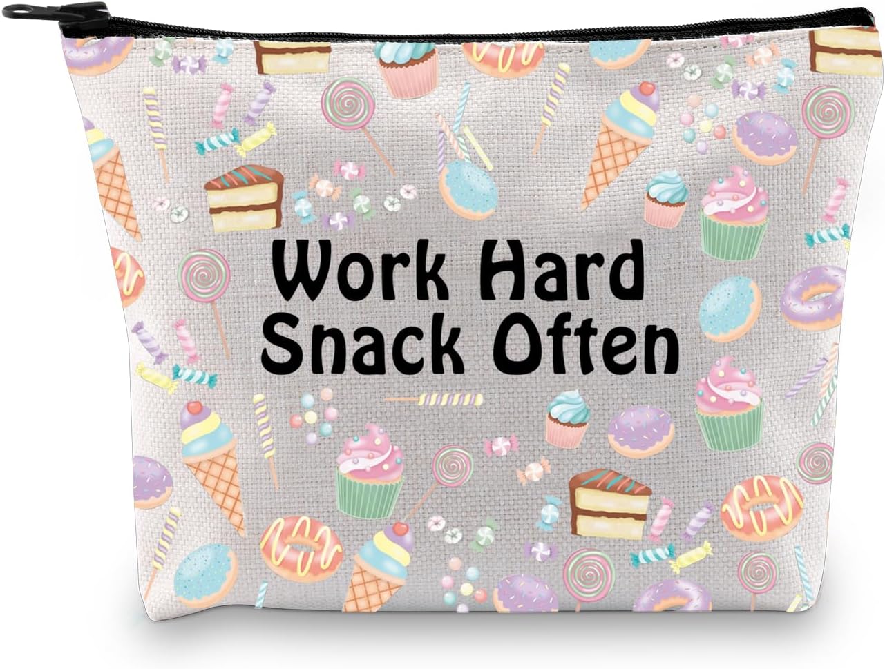 JXGZSO Snack Lover Gift Funny Snack Bag Work Hard Snack Often Inspirational Bag Foodie Gift