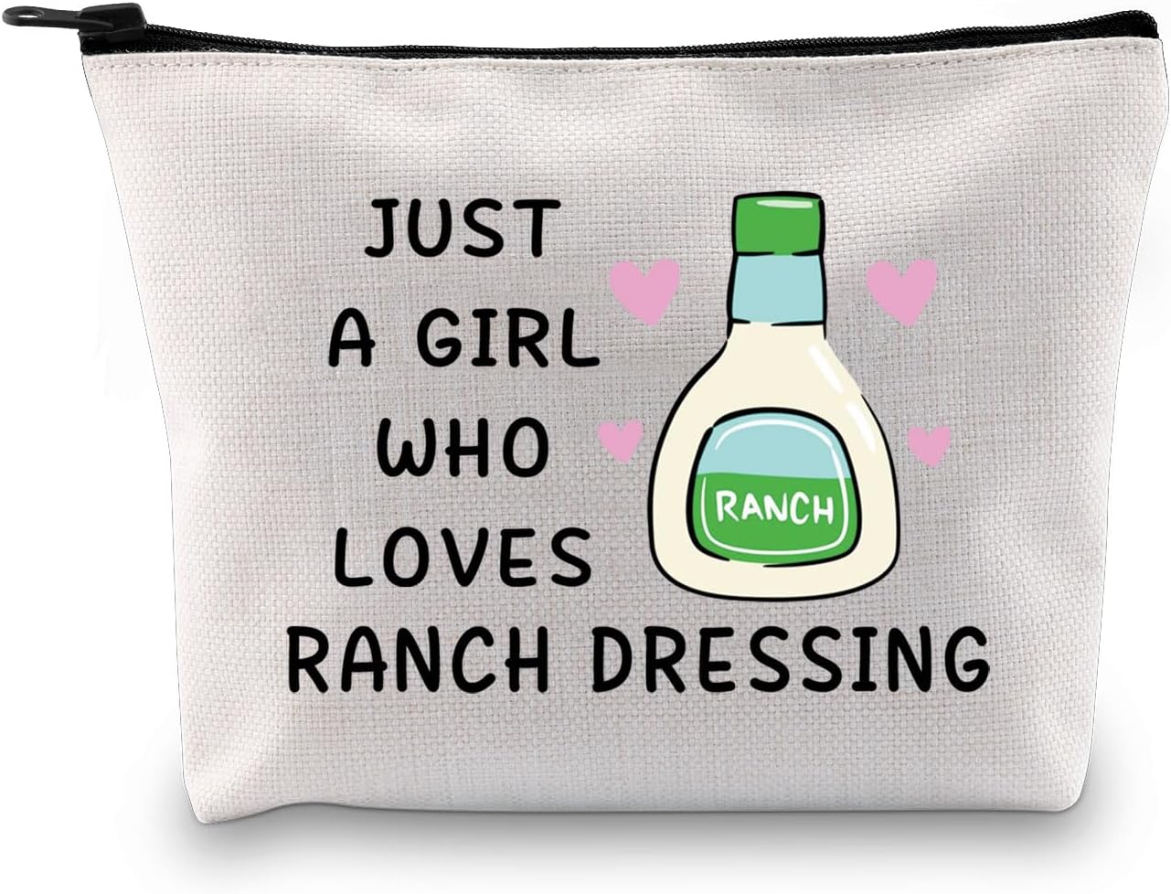 G2TUP Funny Ranch Dressing Gift Who Loves Ranch Dressing Makeup Bag Salad Saucey Lover Cosmetic Bag Funny Foodie Gift (Ranch Dressing MB)