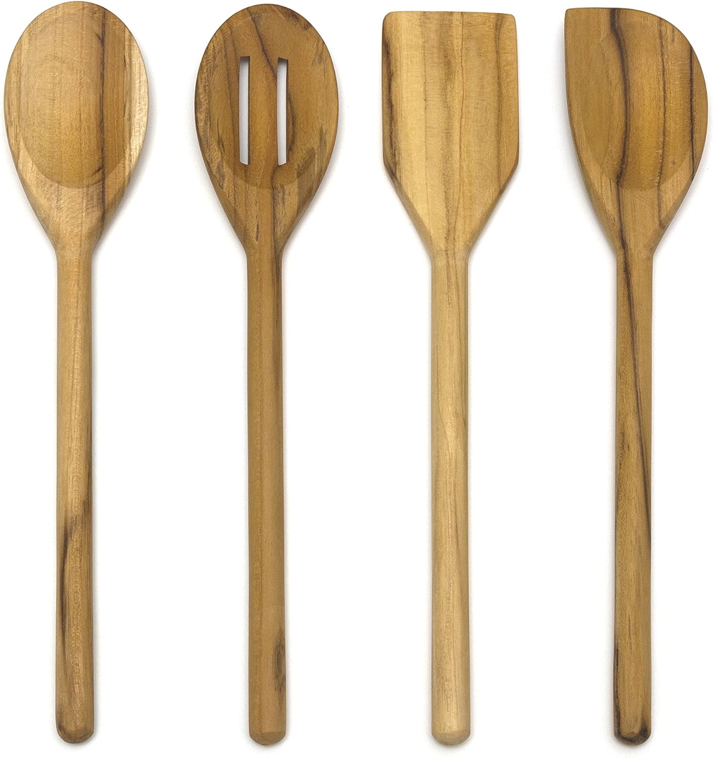 Lipper International Teak Wood Kitchen Tools for Cooking, 4-Piece Set, 11