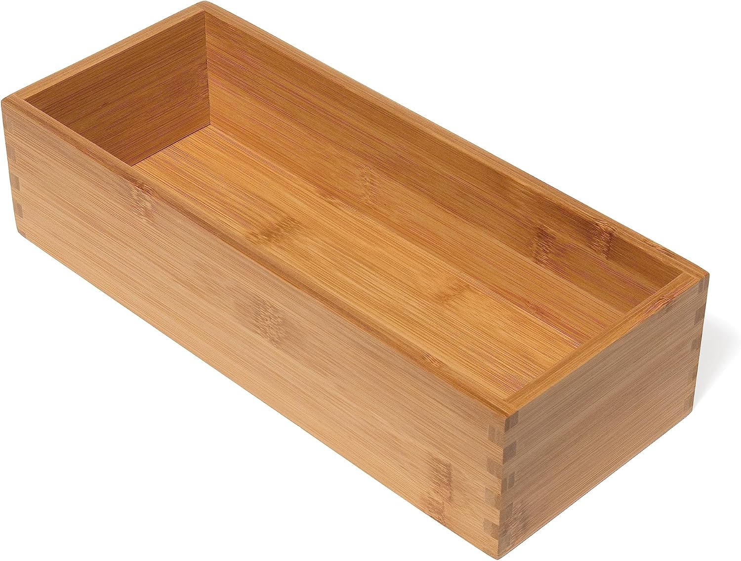 Lipper International Bamboo Wood Utensil Holder Storage Box for Cooking Tools, Makeup, or Office Supplies, 5
